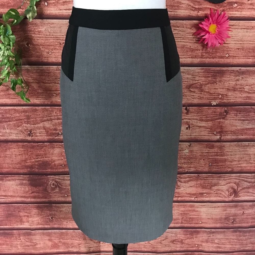 Donna Ricco New York Skirt size 4 Gray Black Straight Pencil Stretch Career Suit